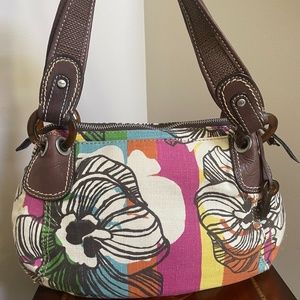 Fossil Canvas Floral Multi Color Handbag